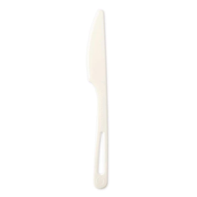 WORLD CENTRIC TPLA Bulk Cutlery, Knife, Plastic, Light Beige, 1,000/Carton (WORKNPS6)
