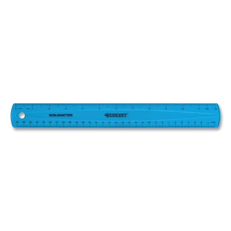 ACME UNITED CORPORATION Non-Shatter Flexible Ruler, Standard/Metric, 12" (30 cm) Long, Plastic, Assorted Translucent Colors, 12/Box (ACM17721) thumbnail 2