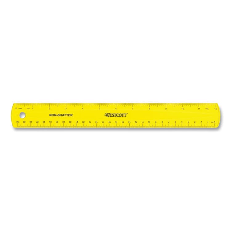 ACME UNITED CORPORATION Non-Shatter Flexible Ruler, Standard/Metric, 12" (30 cm) Long, Plastic, Assorted Translucent Colors, 12/Box (ACM17721) thumbnail 3