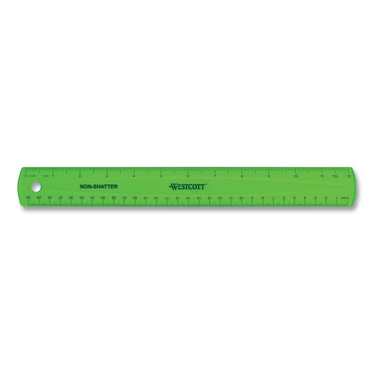 ACME UNITED CORPORATION Non-Shatter Flexible Ruler, Standard/Metric, 12" (30 cm) Long, Plastic, Assorted Translucent Colors, 12/Box (ACM17721) thumbnail 4
