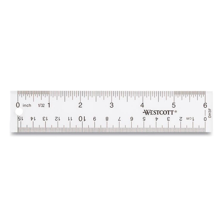 ACME UNITED CORPORATION Clear Flexible Acrylic Ruler, Standard/Metric, 6" (15 cm) Long, Clear, 12/Box (ACM17723) thumbnail 2