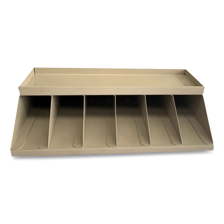 CONTROLTEK Coin Wrapper and Bill Strap Single-Tier Rack, 6 Compartments, 10" x 8.5" x 3", Pebble Beige (CNK500014)