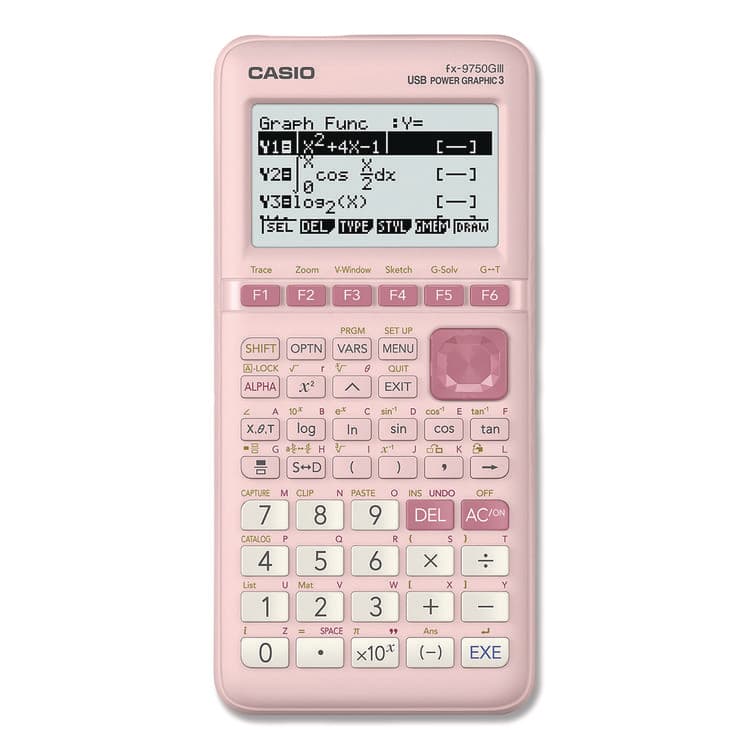 CASIO, . FX-9750GIII 3rd Edition Graphing Calculator, 21-Digit LCD, Pink (CSOFX9750GIIIPK) thumbnail 3