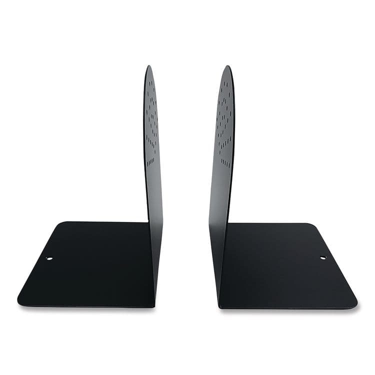THE COIN-TAINER CO., LLC Steel Bookends, Contemporary Style, Nonskid Base, 4.75 x 5.5 x 7.25, Black, Pair (CTXHASZ0095)