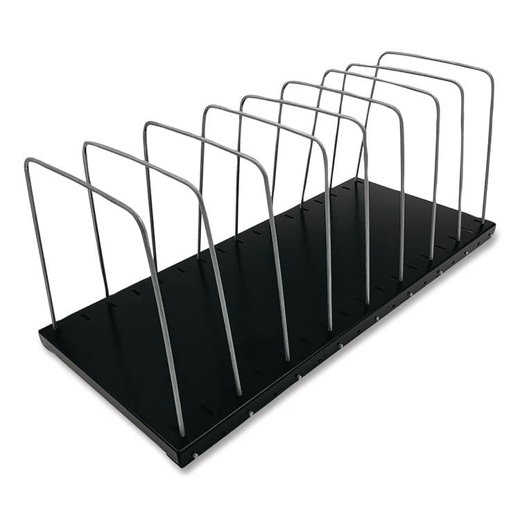 THE COIN-TAINER CO., LLC Steel Wire Vertical File Organizer, 8 Sections, Letter Size Files, 18.25 x 8 x 7.5, Black/Metal Gray (CTXHASZ0158)