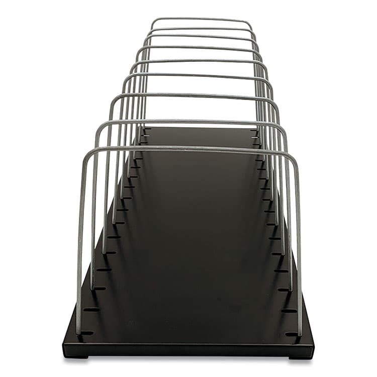 THE COIN-TAINER CO., LLC Steel Wire Vertical File Organizer, 8 Sections, Letter Size Files, 18.25 x 8 x 7.5, Black/Metal Gray (CTXHASZ0158) thumbnail 2