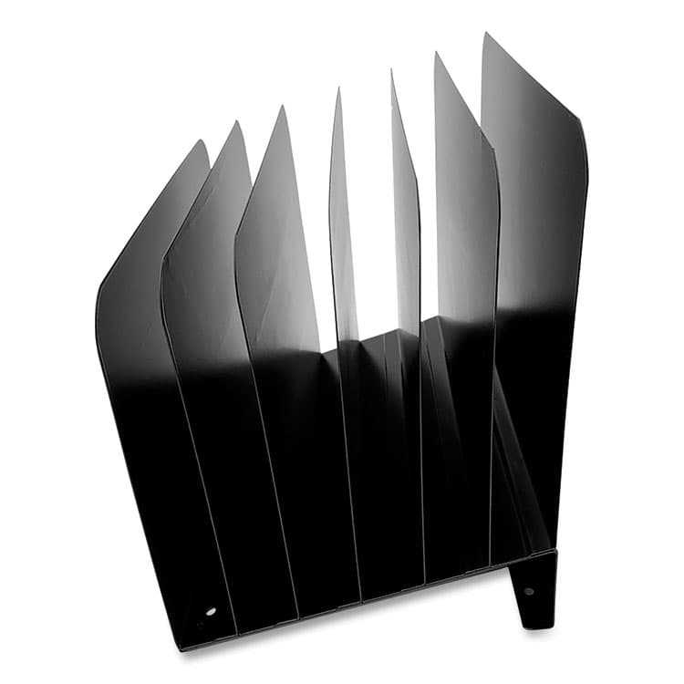 THE COIN-TAINER CO., LLC Steel Vertical File Organizer, Inclined, 6 Sections, Letter Size Files, 8 x 11 x 10.25, Black (CTXHASZ0174) thumbnail 2