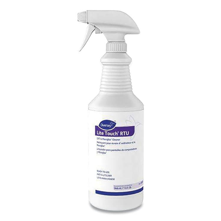DIVERSEY Lite Touch CRT and Plexiglas Cleaner, 32 oz Spray Bottle, 12/Carton (DVO03970) thumbnail 2