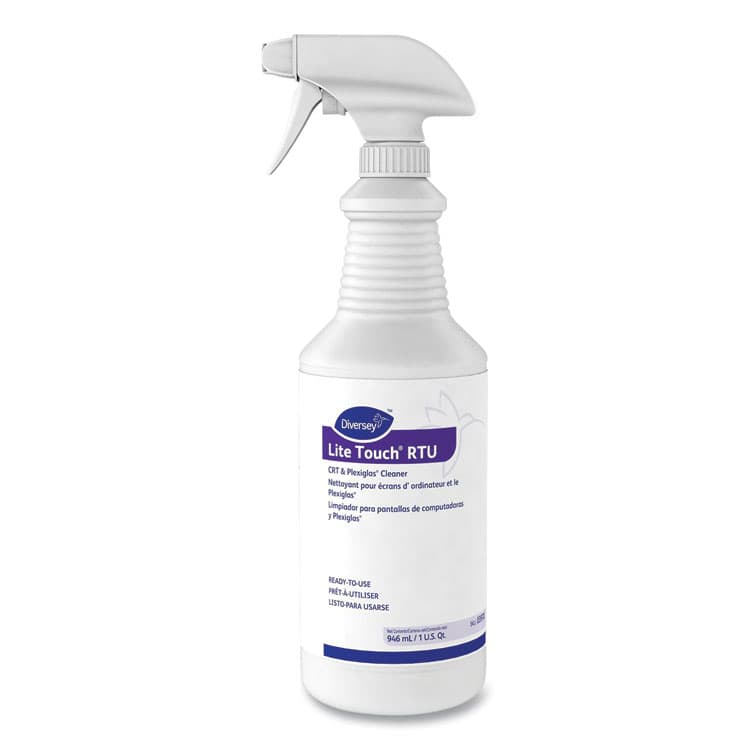 DIVERSEY Lite Touch CRT and Plexiglas Cleaner, 32 oz Spray Bottle, 12/Carton (DVO03970) thumbnail 3