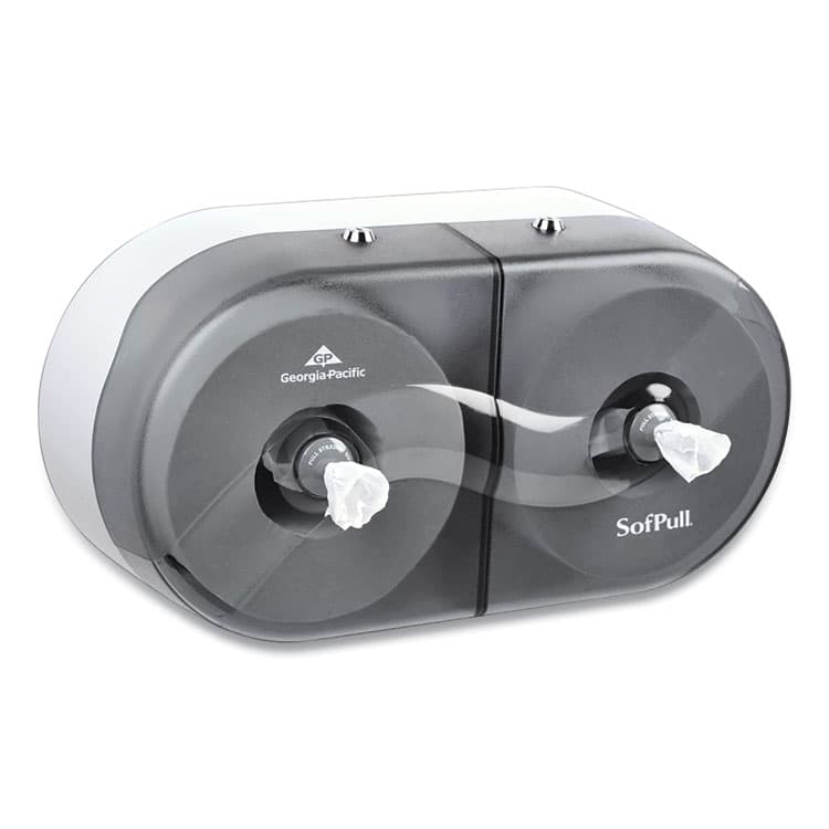 GEORGIA PACIFIC SofPull Twin High-Capacity Center-Pull Bathroom Tissue Dispenser, 20.13 x 7 x 10.75, Smoke (GPC56509)