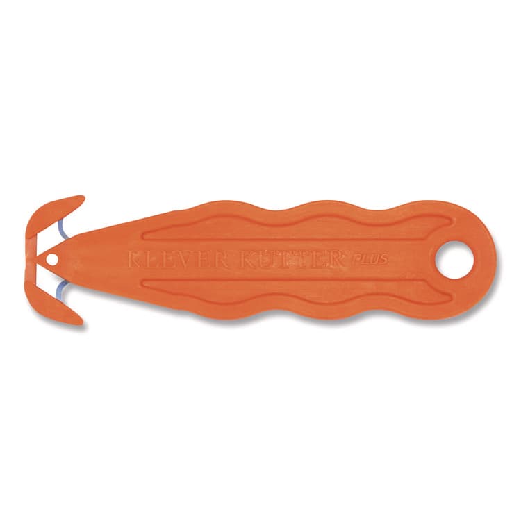 KLEVER INNOVATIONS Kurve Blade Plus Safety Cutter, 5.75" Plastic Handle, Orange, 10/Box (KLVPLS100G) thumbnail 2