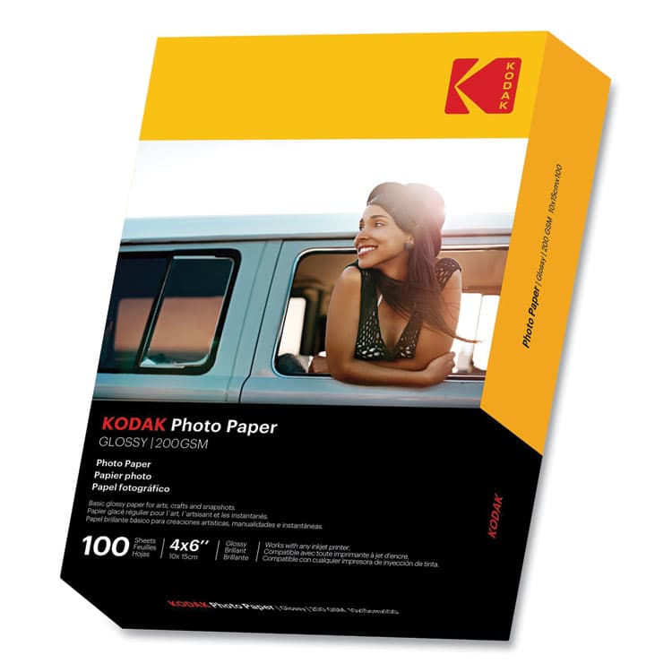 KODAK, EASTMAN, CO. Photo Paper, 8 mil, 4 x 6, Glossy White, 100/Pack (KOD41180)