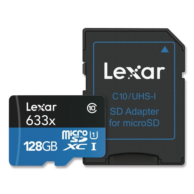 LEXAR MEDIA . microSDXC Memory Card, UHS-I U1 Class 10, 128 GB (LXRMI128BBNL633)
