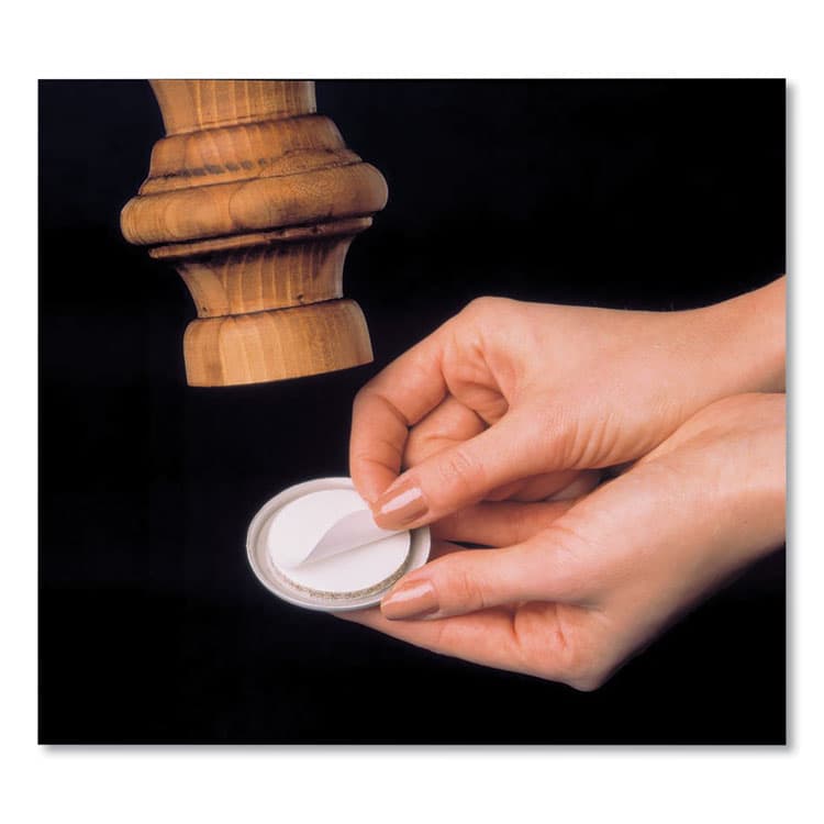 MASTER CASTER COMPANY Mighty Movers Self-Stick Furniture Sliders, Round, 2.25" Diameter, Beige, 4/Pack (MAS87003) thumbnail 2