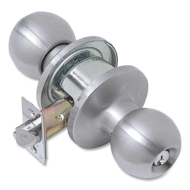 TELL MANUFACTURING Light Duty Commercial Storeroom Knob Lockset, Stainless Steel Finish (PFQCL101705)