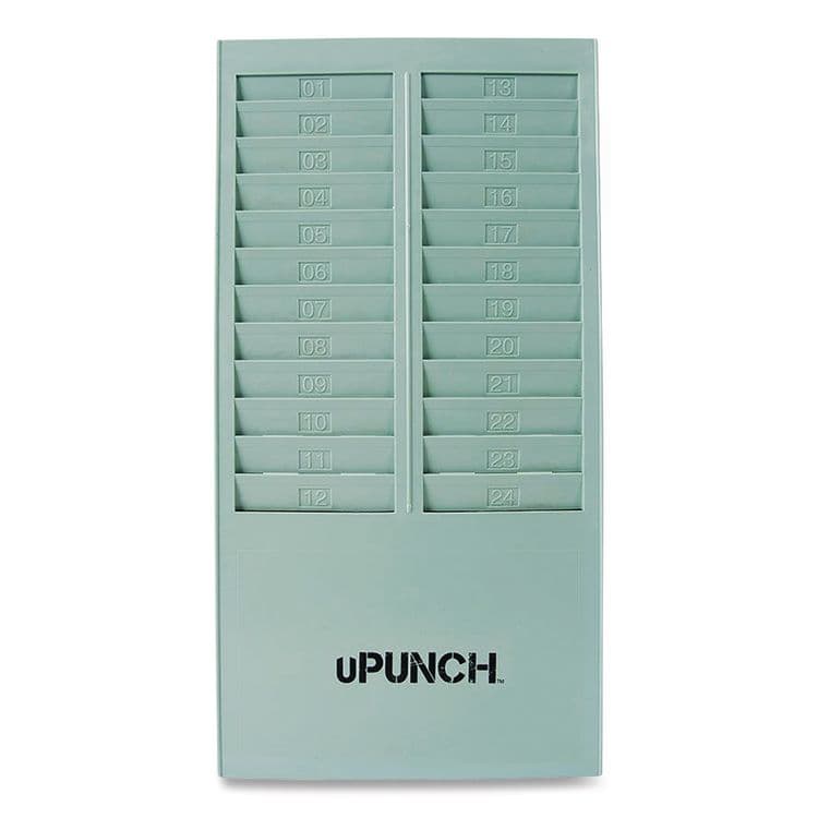 WORKWELL TECHNOLOGIES Time Card Rack, 24 Pockets, Gray (PPZHNTCR24)
