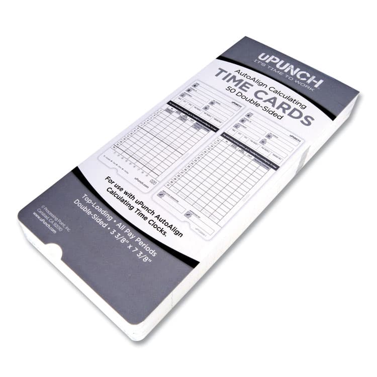 WORKWELL TECHNOLOGIES Time Clock Cards for uPunch HN4000, Two Sides, 7.37 x 3.37, 50/Pack (PPZHNTCL2050) thumbnail 3