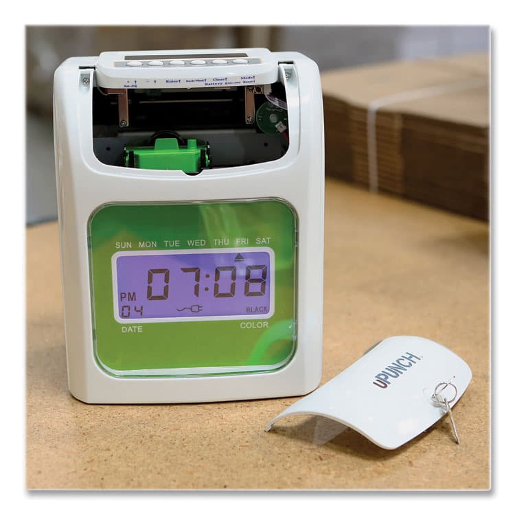 WORKWELL TECHNOLOGIES HN1500 Electronic Non-Calculating Time Clock Bundle, Digital Display, Beige/Green (PPZHN1500) thumbnail 4