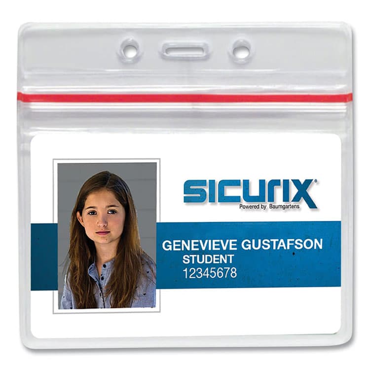 BAUMGARTENS Sealable Cardholder, Horizontal, 3.75 x 2.62, Clear, 50/Pack (SRXBAU47830)