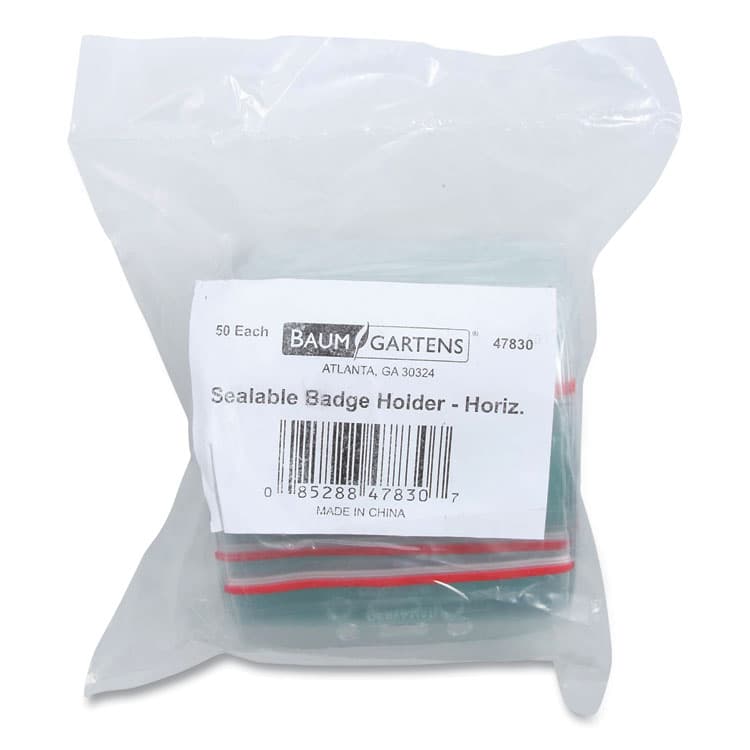 BAUMGARTENS Sealable Cardholder, Horizontal, 3.75 x 2.62, Clear, 50/Pack (SRXBAU47830) thumbnail 4