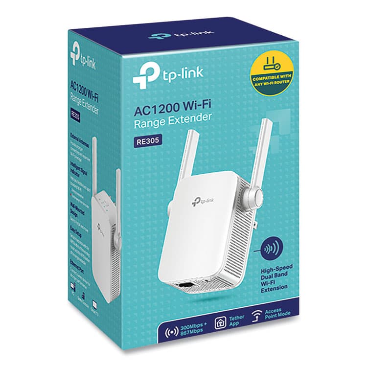 TP LINK USA RE305 AC1200 Wi-Fi Range Extender, 1 Port, Dual-Band 2.4 GHz/5 GHz (TPLRE305) thumbnail 3