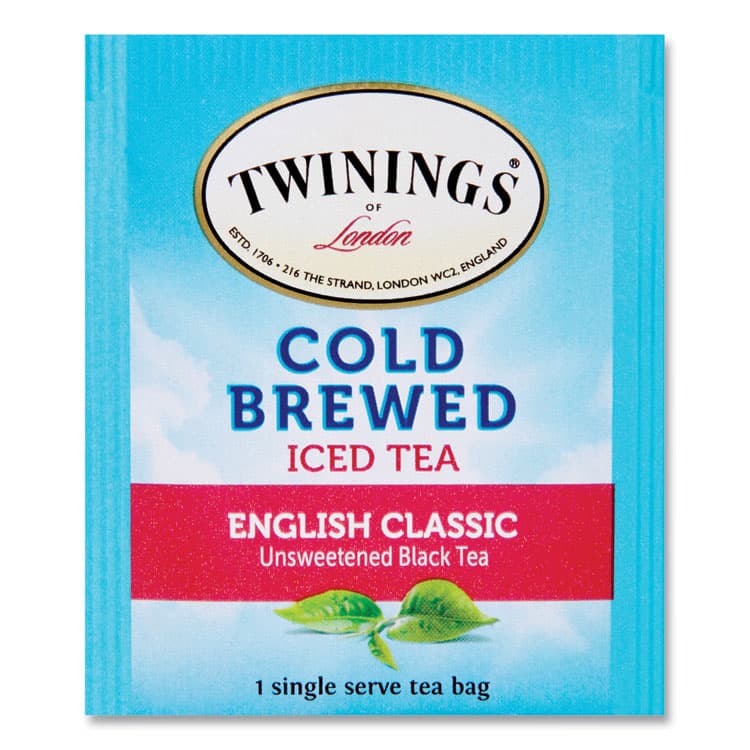 TWININGS NORTH AMERICA Cold Brew Iced Tea Bags, English Classic, 0.07 oz Tea Bag, 20/Box (TWG51331) thumbnail 2