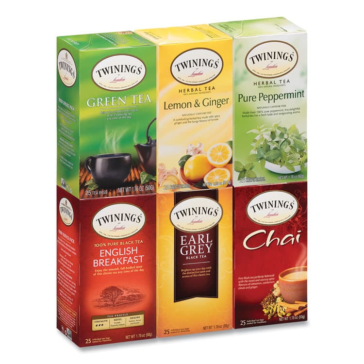 TWININGS NORTH AMERICA Tea Bags, Assorted, 25/Box (TWG54191)