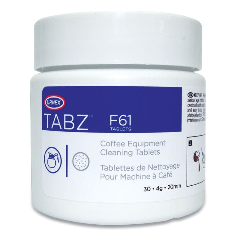 URNEX BRANDS Tabz Coffee Equipment Cleaning Tablets, 0.14 oz Tablet, 30 Tablets/Jar (URN60031)