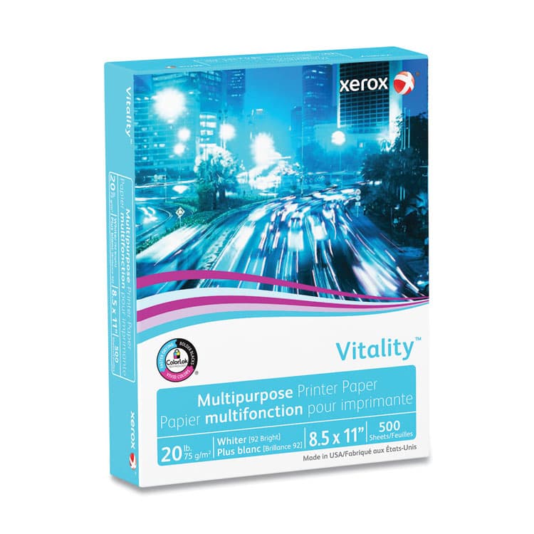 XEROX CORP. Vitality Multipurpose Print Paper, 92 Bright, 20 lb Bond Weight, 8.5 x 11, White, 500 Sheets/Ream (XER3R02047PY) thumbnail 3
