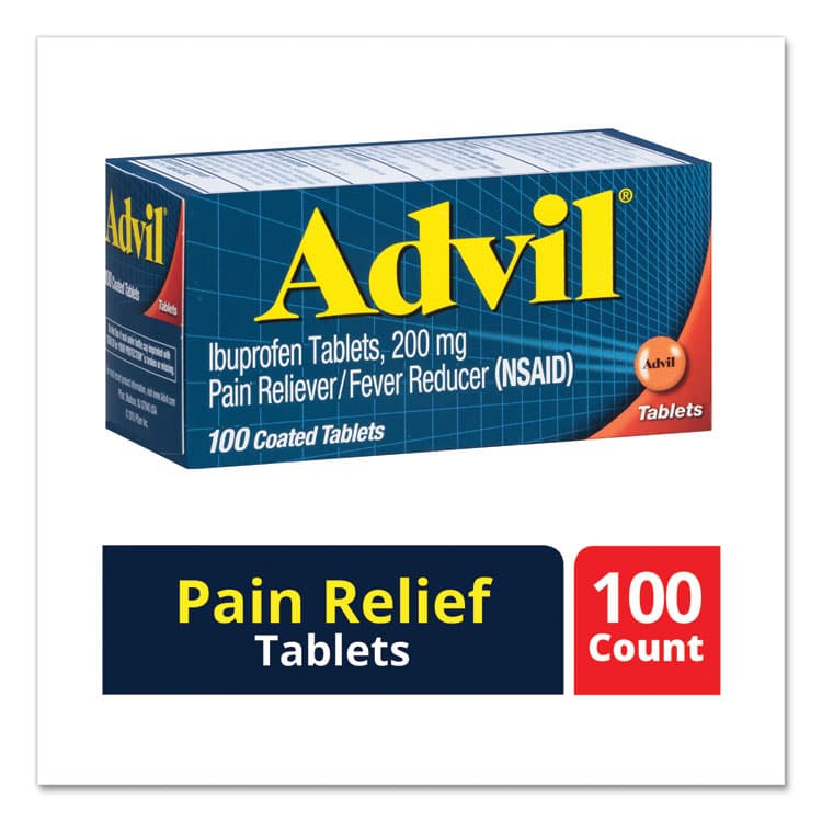 ACME UNITED CORPORATION Ibuprofen Pain Reliever Tablets, 100 Count (AVL015040)