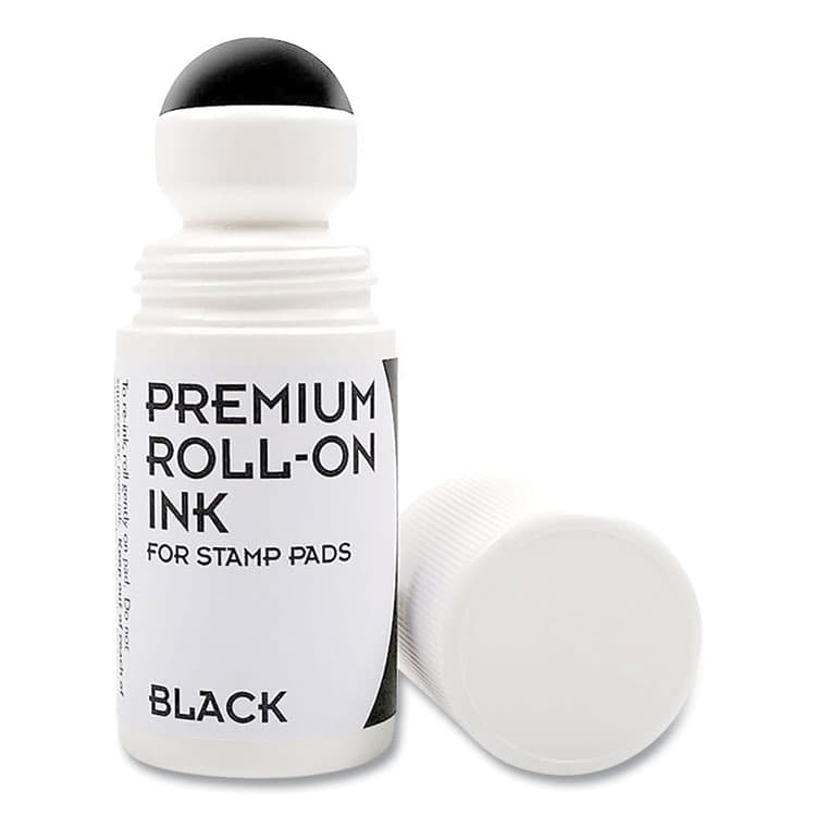CONSOLIDATED STAMP Premium Roll-On Ink, 2 oz, Black (COS030259)