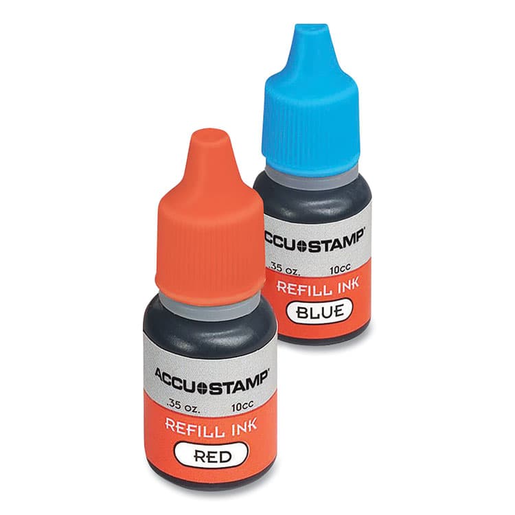 CONSOLIDATED STAMP ACCU-STAMP Refill Ink, 0.35 oz, Blue/Red (COS032958)