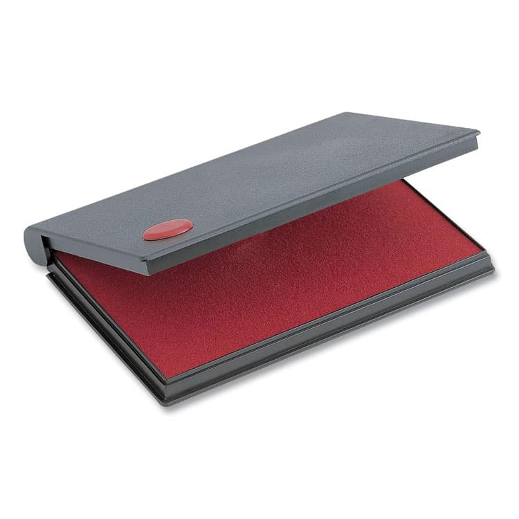 CONSOLIDATED STAMP 2000 PLUS One-Color Felt Stamp Pad, #1, 4.25" x 2.75", Red (CSC090410)
