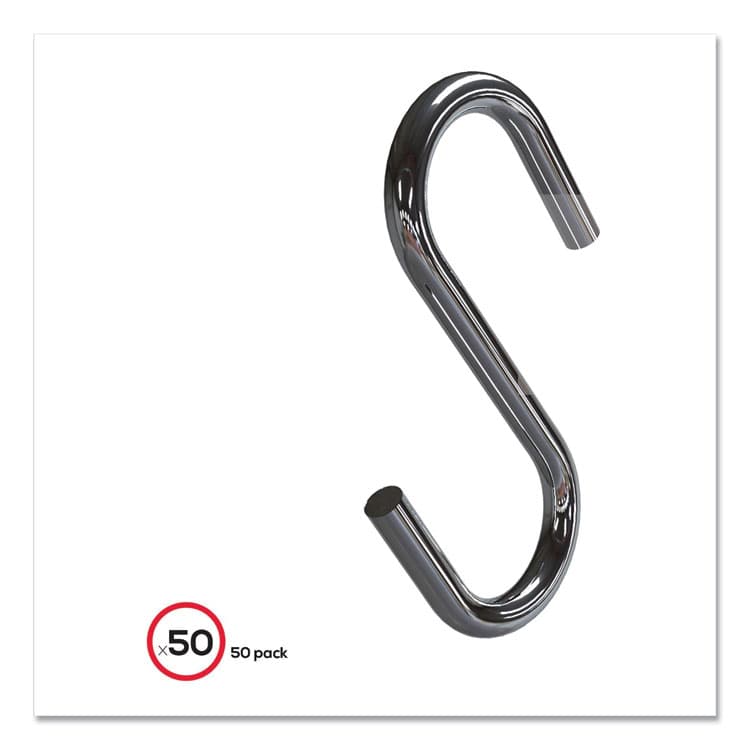 DEFLECTO CORPORATION S Hooks, Metal, Silver, 50/Pack (DEF20013) thumbnail 3