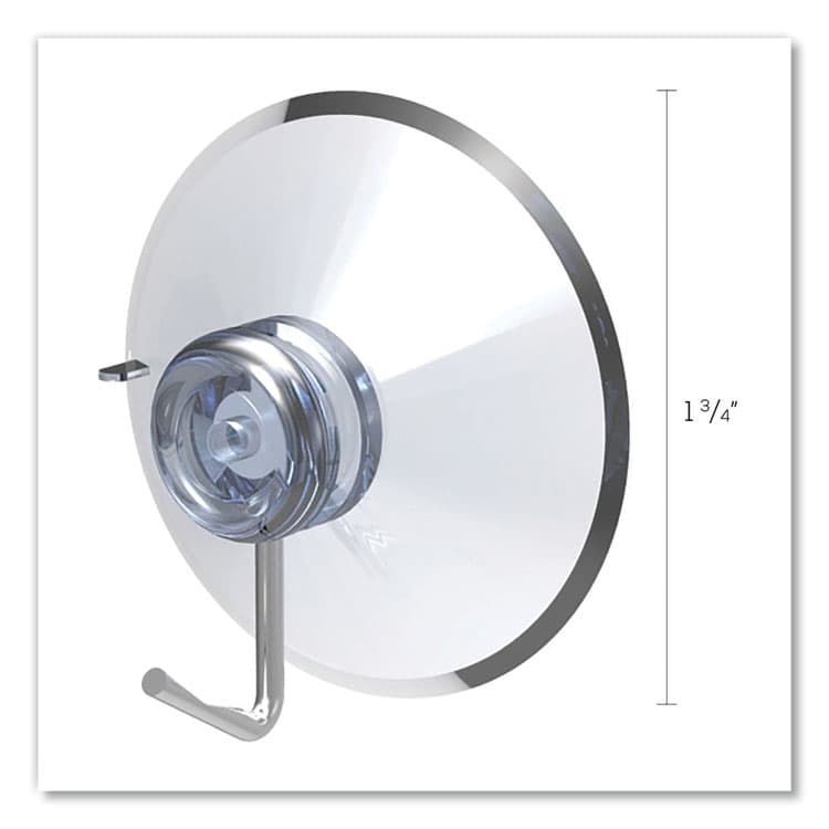 DEFLECTO CORPORATION Suction Cup with Hook, Metal Silver Hook, 25/Pack (DEF20011) thumbnail 3
