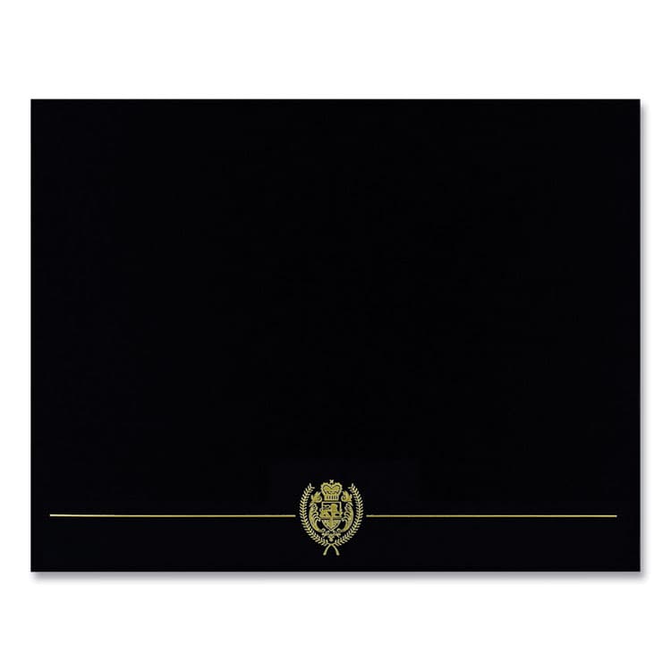 COSCO Classic Crest Certificate Covers, 9.38 x 12, Black, 5/Pack (GRP903117S)