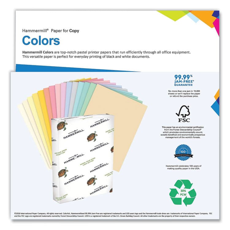 HAMMERMILL/HP EVERYDAY PAPERS Colors Print Paper, 20 lb Bond Weight, 11 x 17, Blue, 500/Ream (HAM102137) thumbnail 3