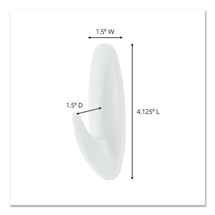 3M/COMMERCIAL TAPE DIV. Large Utility Hooks, Plastic, White, Supports 5 lb, 4/Pack (MMM170834ES) thumbnail 2