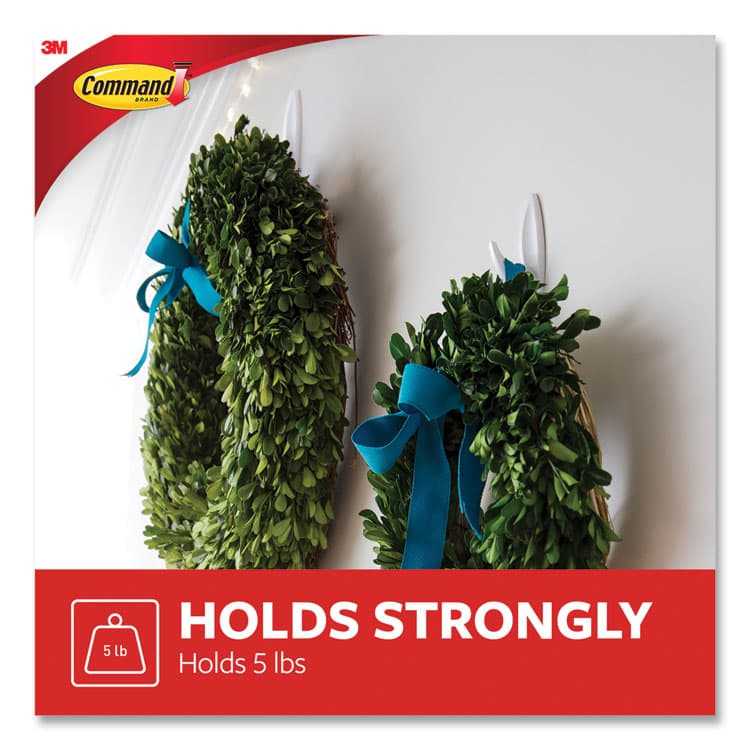 3M/COMMERCIAL TAPE DIV. Large Utility Hooks, Plastic, White, Supports 5 lb, 4/Pack (MMM170834ES) thumbnail 4