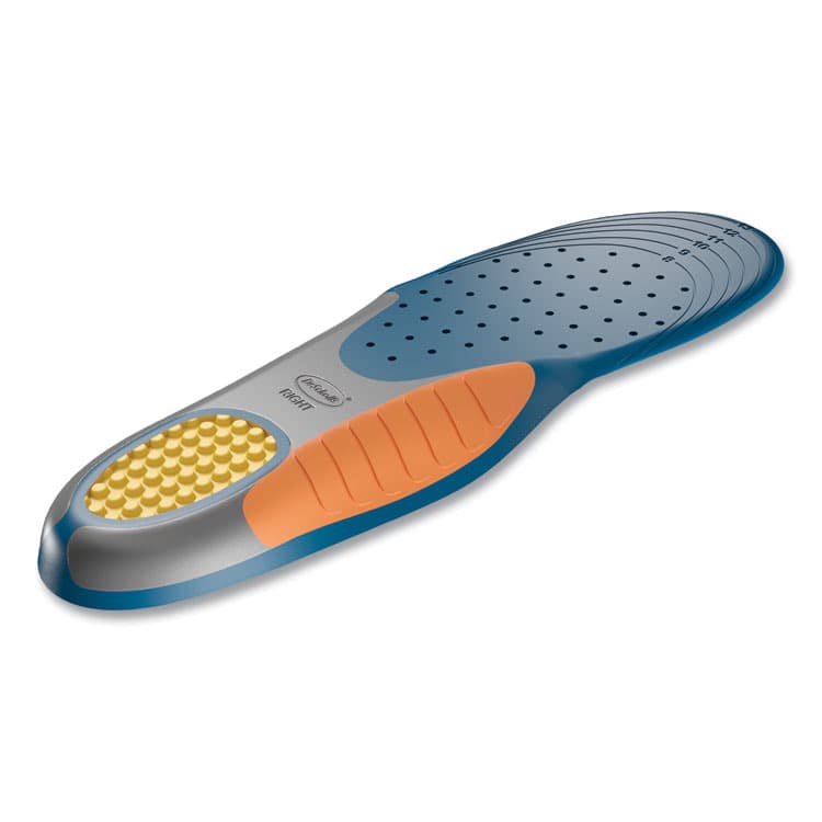SCHOLL'S WELLNESS COMPANY LLC Pain Relief Orthotic Heavy Duty Support Insoles, Men, Men's Sizes 8 to 14, Gray/Blue/Orange/Yellow, Pair (DSC59048) thumbnail 4