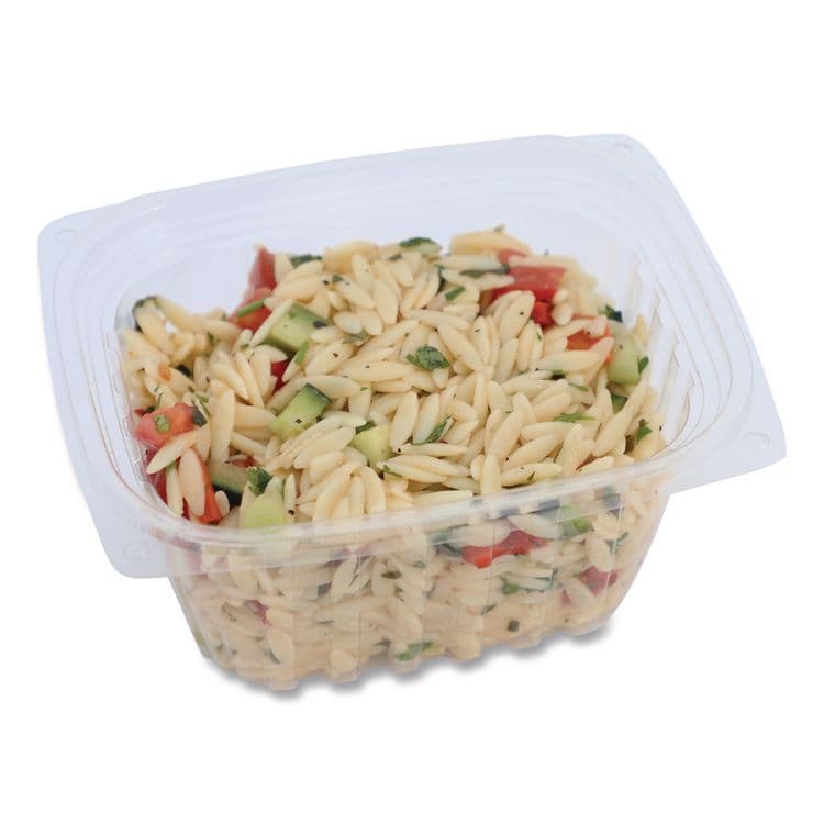 WORLD CENTRIC PLA Rectangular Deli Containers, 16 oz, 4.8 x 5.9 x 2.8, Clear, Plastic, 900/Carton (WORRDCS16)