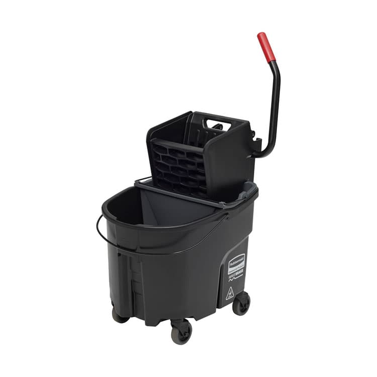 RUBBERMAID COMMERCIAL PROD. WaveBrake 2.0 Bucket/Wringer Combos, Side-Press, 35 qt, Plastic, Black (RCPFG1863896)