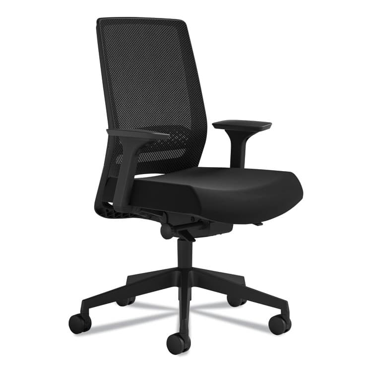 SAFCO PRODUCTS Medina Deluxe Task Chair, Supports Up to 275 lb, 18" to 22" Seat Height, Black (SAF6830STBL)