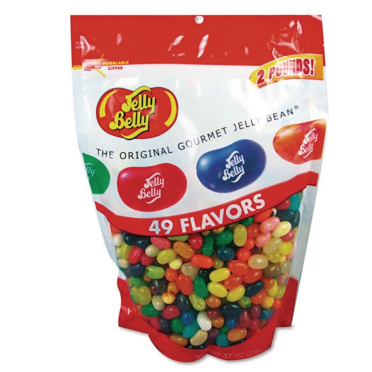 JELLY BELLY CANDY COMPANY Candy, 49 Assorted Flavors, 2 lb Bag (OFX98475)