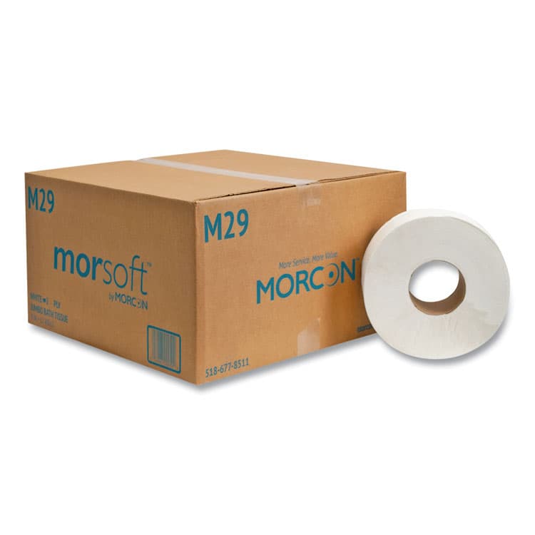 MORCON Jumbo Bath Tissue, Septic Safe, 2-Ply, 3.3" x 625 ft, White, 12 Rolls/Carton (MOR29)