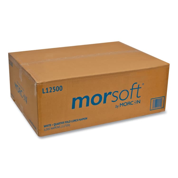 MORCON Morsoft 1/4 Fold Lunch Napkins, 1-Ply, 11.8 x 11.8, White, 6,000/Carton (MOR1250) thumbnail 2