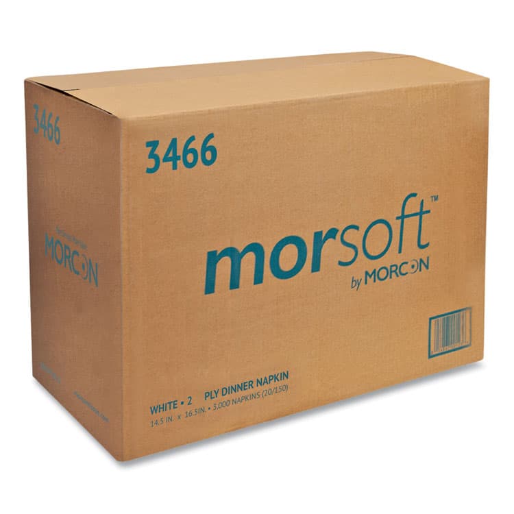 MORCON Morsoft Dinner Napkins, 2-Ply, 14.5 x 16.5, White, 3,000/Carton (MOR3466) thumbnail 2