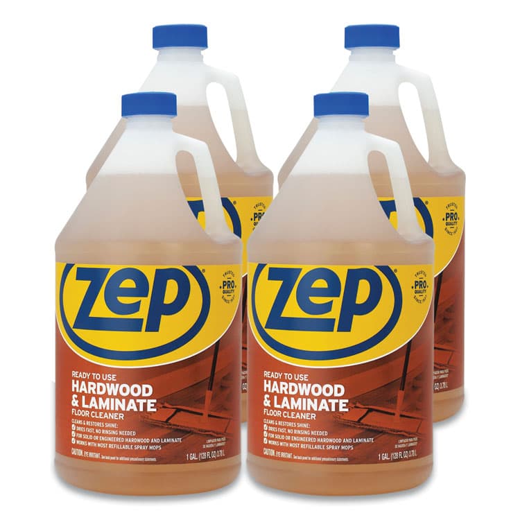 ZEP . Hardwood and Laminate Cleaner, Fresh Scent, 1 gal, 4/Carton (ZPEZUHLF128CT)