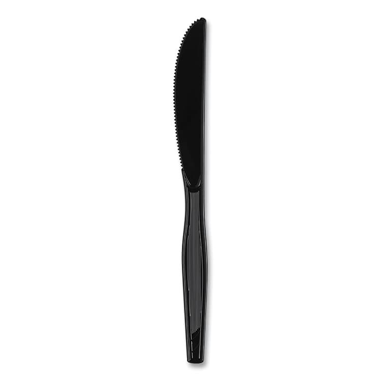 DIXIE FOOD SERVICE Plastic Cutlery, Heavyweight Knife, Black, 1,000/Carton (DXEKH517) thumbnail 2