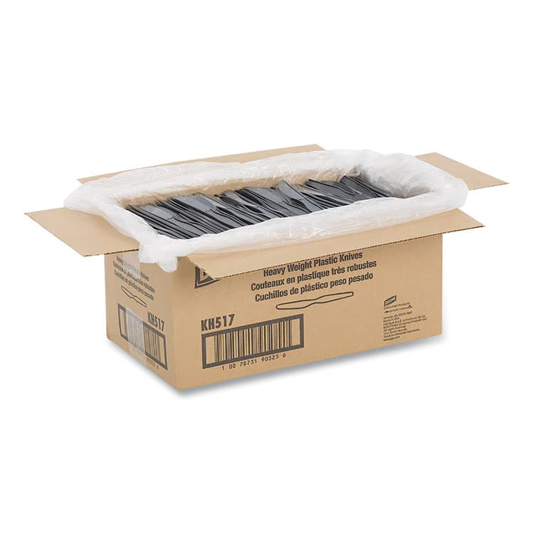 DIXIE FOOD SERVICE Plastic Cutlery, Heavyweight Knife, Black, 1,000/Carton (DXEKH517) thumbnail 4